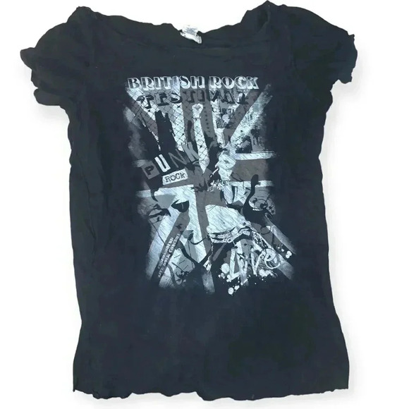 Y2k faded grunge British baby tee - Picture 1 of 2